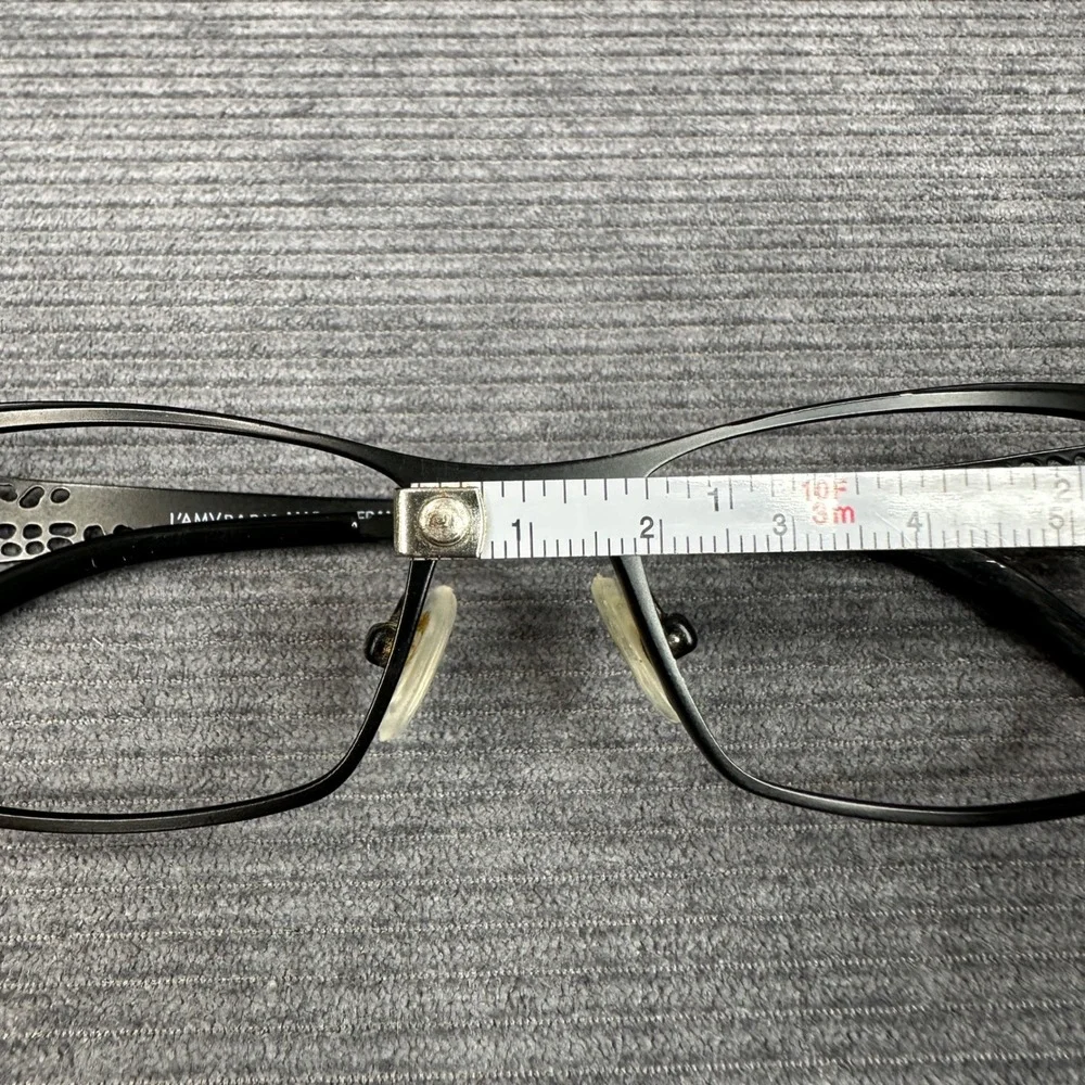 L'Amy Paris Elaina C01 Black Metal Eyeglass Frames Made in France 53-16-140